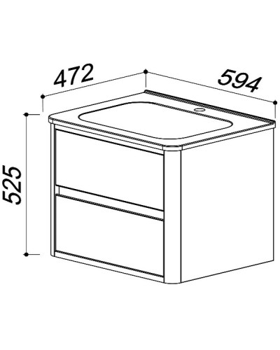 Тумба белый глянец/клен 58 см Belux Альмерия НП 60-02