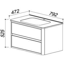 Тумба белый глянец/клен 78 см Belux Альмерия НП 80-02
