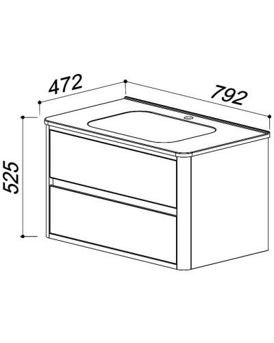 Тумба белый глянец/клен 78 см Belux Альмерия НП 80-02