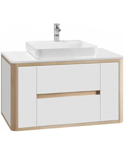 Тумба белый глянец/клен 99 см Belux Альмерия НП 100-02