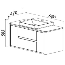 Тумба белый глянец/клен 99 см Belux Альмерия НП 100-02