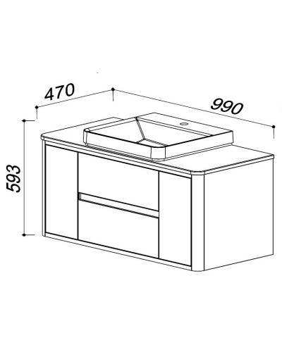 Тумба белый глянец/клен 99 см Belux Альмерия НП 100-02