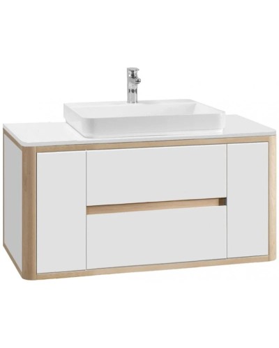 Тумба белый глянец/клен 119 см Belux Альмерия НП 120-02