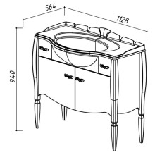 Тумба черный матовый 112,8 см Belux Бари Н105-02