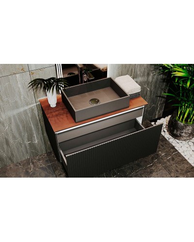 Тумба под раковину Jorno Strong 100 Str.01.100/P/A подвесная Антрацит