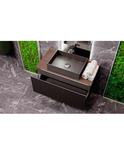 Тумба под раковину Jorno Strong 100 Str.01.100/P/A подвесная Антрацит