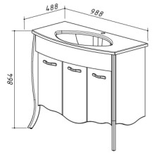Тумба белый глянец 98,8 см Belux Бриз Н 105