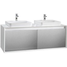 Тумба белый глянец/серебро глянец 140 см Belux Валенсия НП 140-04