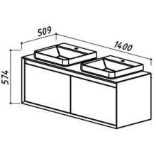 Тумба белый глянец/серебро глянец 140 см Belux Валенсия НП 140-04