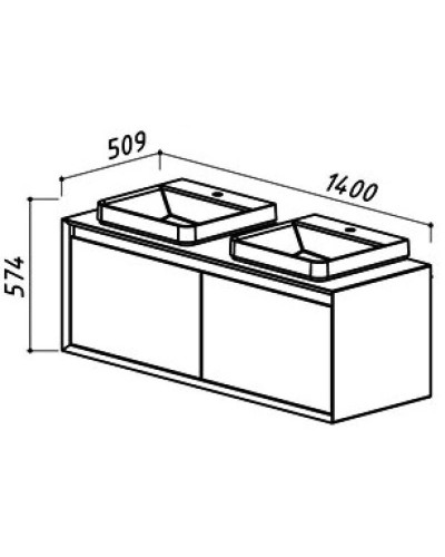 Тумба белый глянец/серебро глянец 140 см Belux Валенсия НП 140-04