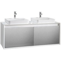 Тумба белый глянец/серебро глянец 120 см Belux Валенсия НП 120-0