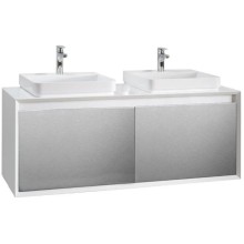 Тумба белый глянец/серебро глянец 120 см Belux Валенсия НП 120-0