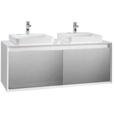 Тумба белый глянец/серебро глянец 120 см Belux Валенсия НП 120-0