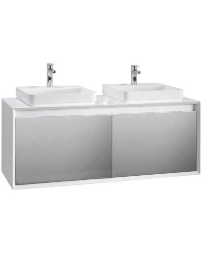 Тумба белый глянец/серебро глянец 120 см Belux Валенсия НП 120-0