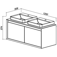 Тумба белый глянец/серебро глянец 120 см Belux Валенсия НП 120-0