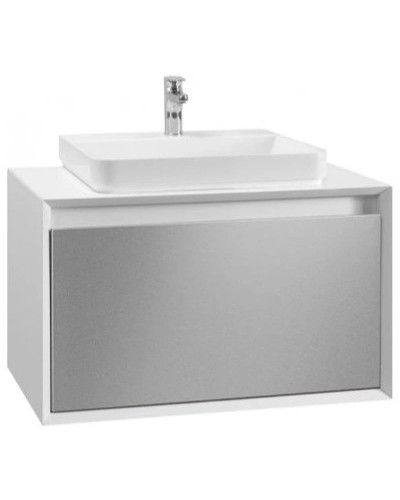 Тумба белый глянец/серебро глянец 90 см Belux Валенсия НП 90-02