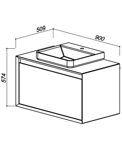 Тумба белый глянец/серебро глянец 90 см Belux Валенсия НП 90-02