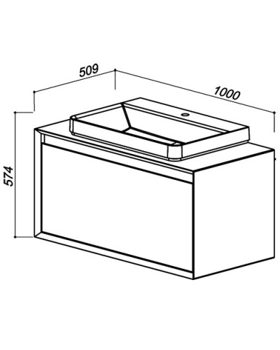 Тумба белый глянец 100 см Belux Валенсия НП 100-02