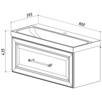 Тумба белый глянец 89 см Belux Женева НП 91-01