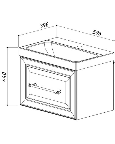 Тумба белый глянец 58,4 см Belux Женева НП 61-01