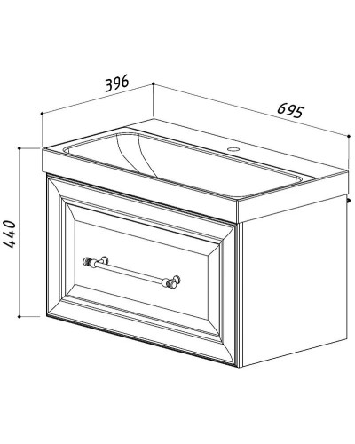 Тумба белый глянец 68,4 см Belux Женева НП 71-01