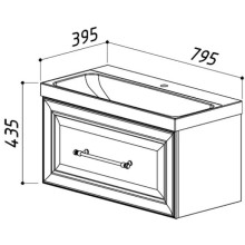 Тумба белый глянец 78,4 см Belux Женева НП 80-01
