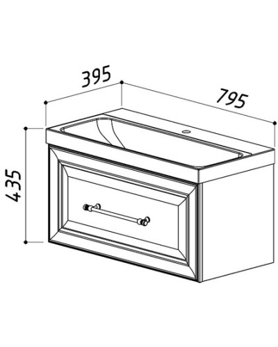 Тумба белый глянец 78,4 см Belux Женева НП 80-01