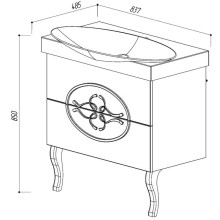 Тумба белый глянец 82 см Belux Ксанти НП 86-02