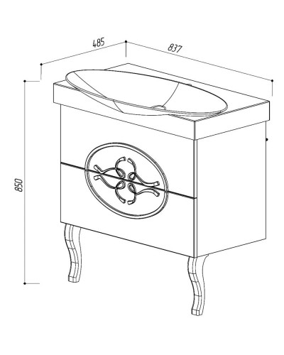 Тумба белый глянец 82 см Belux Ксанти НП 86-02