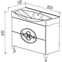 Тумба белый глянец 99,6 см Belux Ксанти НП 106-02