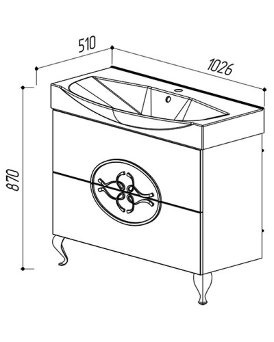 Тумба белый глянец 99,6 см Belux Ксанти НП 106-02