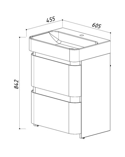 Тумба белый глянец 59,8 см Belux Олимпия Н 61-02