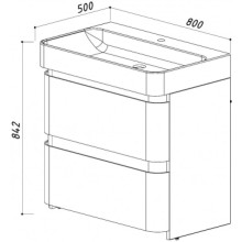 Тумба белый глянец 80 см Belux Олимпия Н 81-02