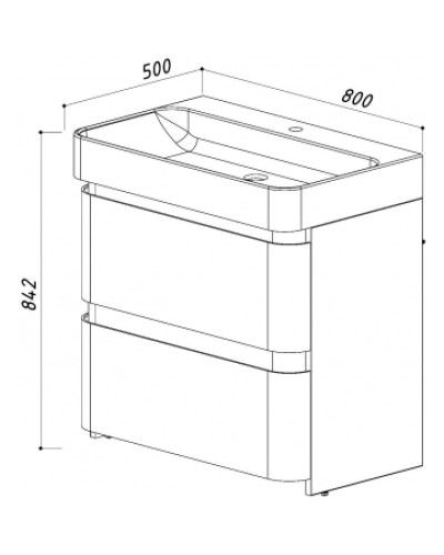 Тумба белый глянец 80 см Belux Олимпия Н 81-02