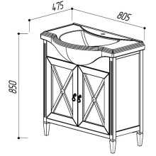 Тумба белый глянец 77,2 см Belux Рояль Н 80