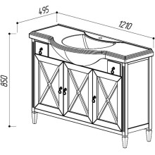 Тумба белый глянец 116,7 см Belux Рояль Н 120-02