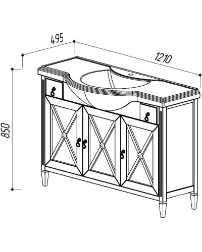 Тумба белый глянец 116,7 см Belux Рояль Н 120-02