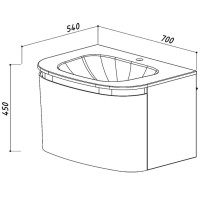 Тумба белый глянец 69,8 см Belux Темза НП 70-01