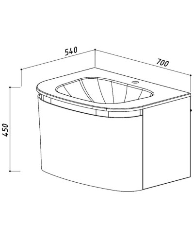 Тумба белый глянец 69,8 см Belux Темза НП 70-01