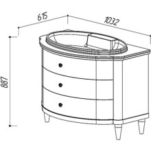 Тумба белый глянец 103,2 см Belux Толедо Н 100-03