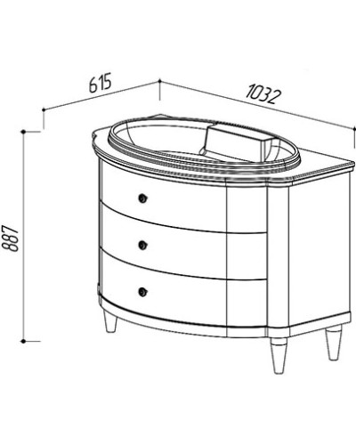 Тумба белый глянец 103,2 см Belux Толедо Н 100-03