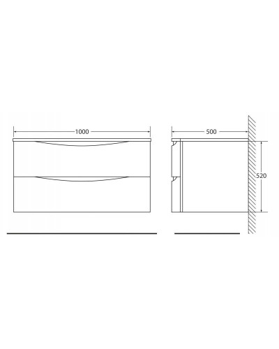 Тумба Bianco Lucido 100 см BelBagno Smile BB1000TVC/BL