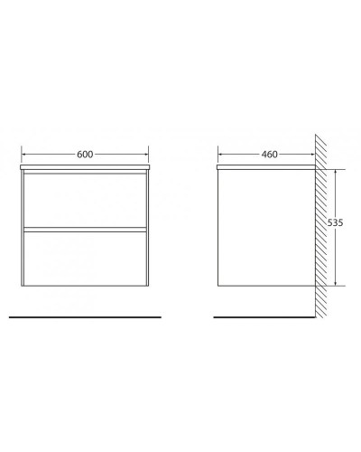 Тумба Polissandro 60 см BelBagno Pietra PIETRA-600-2C-SO-PL