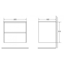 Тумба Stucco Cemento 60 см BelBagno Pietra PIETRA-600-2C-SO-SCM