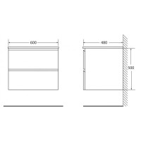 Тумба Stucco Cemento 60 см BelBagno Luce LUCE-600-2C-SO-SCM