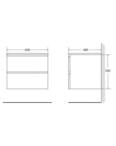 Тумба Stucco Cemento 60 см BelBagno Luce LUCE-600-2C-SO-SCM