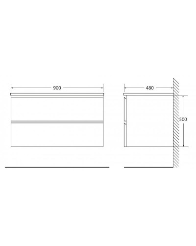 Тумба Polissandro 90 см BelBagno Luce LUCE-900-2C-SO-PL