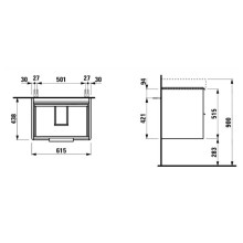 Тумба белый глянец 61,5 см Laufen Base 4.0229.2.110.261.1