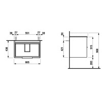 Тумба белый матовый 66,5 см Laufen Base 4.0233.2.110.260.1