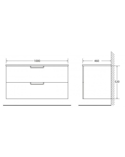 Тумба Tortora Opaco 100 см BelBagno Leticia BB1000DDAC/TO